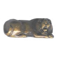 16x31mm Brown Bone LION Animal Fetish Bead