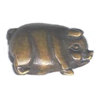 18x30mm Brown Bone PIG Animal Fetish Bead