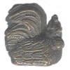 20x24mm Brown Bone ROOSTER Animal Fetish Bead