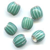 8x9mm *Vintage* 3-layer Watermelon Chevron OVAL / BARREL Beads