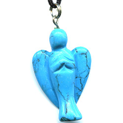 20x32mm Turquoise Dyed Howlite 3-D ANGEL Pendant/Focal Bead