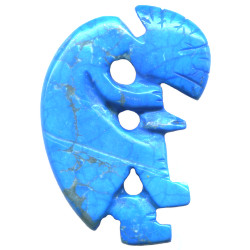 26x40mm Turquoise Dyed Howlite KOKOPELLI Pendant/Focal Bead