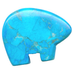 20x30mm Turquoise Dyed Howlite ZUNI BEAR Animal Fetish Bead