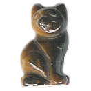 12x22mm 3-D Tigereye CAT Animal Fetish Bead