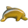 10x25mm 3-D Tigereye DOLPHIN Animal Fetish Bead