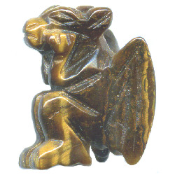 20mm Tigereye 3-D GARGOYLE Bead