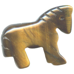 20x24mm Tigereye HORSE Animal Fetish Bead