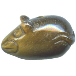 12x24mm Tigereye MOUSE/RAT Animal Fetish Bead