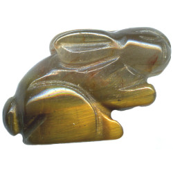 14x20mm Tigereye 3-D RABBIT Animal Fetish Bead