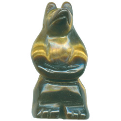 20x40mm Tigereye STANDING BEAR Animal Fetish Pendant/Focal Bead