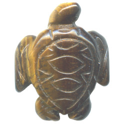 20x22mm Tigereye SEA TURTLE Animal Fetish Bead