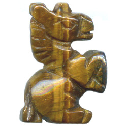 20mm Tigereye 3-D UNICORN Bead