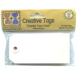 Paper Reflections® 4-1/4" x 2-1/8" Blank Single-Panel FLAT TAGS - White