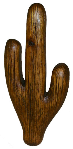 Carved Rustic Pine, Western Cactus, Novelty Tap Handle