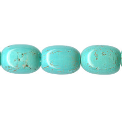 11x16mm Turquoise Magnesite (Chalk Turquoise) BARREL Beads