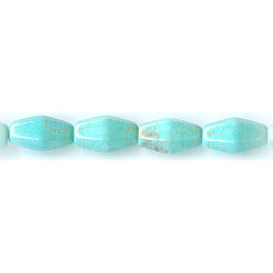 6x12mm Turquoise Magnesite (Chalk Turquoise) BEVELED TUBE Beads