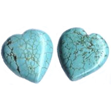 20mm Turquoise Magnesite (Chalk Turquoise) PUFFY HEART Beads