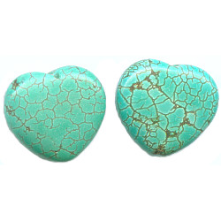 22mm Turquoise Magnesite (Chalk Turquoise) PUFFY HEART Beads