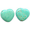 22mm Turquoise Magnesite (Chalk Turquoise) PUFFY HEART Beads