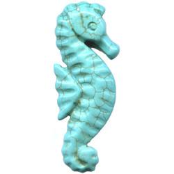 9x21x58mm Turquoise Magnesite SEAHORSE Pendant/Focal Bead