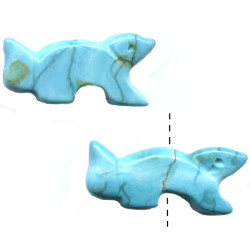 12x24mm Chalk Turquoise (Magnesite) SQUIRREL Animal Fetish Beads