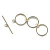 15mm dia. Goldtone 3-Ring TOGGLE CLASP