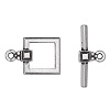 TierraCast Toggle Clasp, Antique Silver-Plated Pewter 12.5mm Square Design