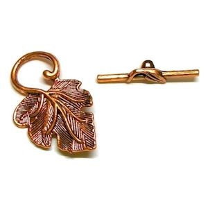 24x37mm Antiqued Coppertone Tibetan Silver Leaf TOGGLE CLASP