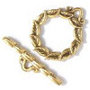 15mm dia. Antiqued Goldtone Pewter Leaf TOGGLE CLASP