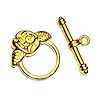 19x16mm Goldtone Tibetan Silver Floral ROSE design TOGGLE CLASP