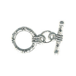 15mm dia. Silvertone Pewter Nautical TOGGLE CLASP