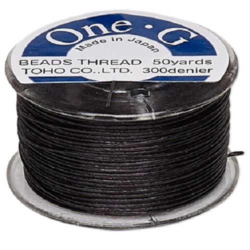 TOHO One-G® Japanese BEADING THREAD, Size B, 50 Yrds - Black