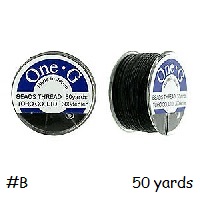 TOHO One-G® Japanese BEADING THREAD, Size B, 50 Yrds - Black