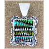 1-13/16 x 1-1/8" Micro Inlaid Gemstone & Sterling Silver Pendant - *RUG PATTERN*