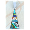 5/8" x 2-1/4" Micro Inlaid Gemstone & Sterling Silver Pendant - *TRIANGLE*