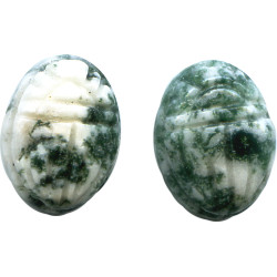 10x13mm Tree Agate SCARAB, BEETLE Beads
