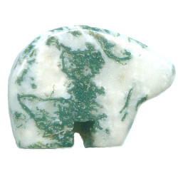 20x30mm Tree Agate Zuni BEAR Animal Fetish Bead