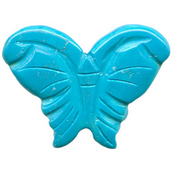 25x35mm Blue Chalk Turquoise BUTTERFLY, MOTH Animal Fetish Bead