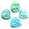 17x17mm Chinese Blue Turquoise BUDDHA HEAD Bead