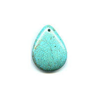 30x40mm Blue Chalk Turquoise (Magnesite) PUFFY TEARDROP Pendant/Focal Bead