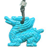 24x33mm Blue Chalk Turquoise (Dyed) DRAGON Animal Fetish Pendant/Focal Bead