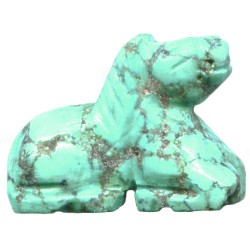 15x18mm Chinese Blue Turquoise 3-D HORSE Animal Fetish Bead