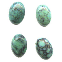 4x6mm Chinese Blue Matrix Turquoise OVAL CABOCHONS