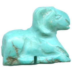 15x20mm Natural Chinese Turquoise 3-D RAM/BIGHORN SHEEP Animal Fetish Bead