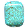 35x45mm Blue Chalk Turquoise (Magnesite) RECTANGLE CABOCHON Pendant/Focal Bead