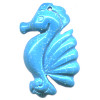 31x41mm Blue Chalk Turquoise SEAHORSE Pendant/Focal Bead