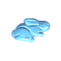 14x20mm 3-D Turquoise Dyed Howlite RABBIT Animal Fetish Bead