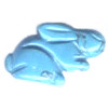 14x20mm 3-D Turquoise Dyed Howlite RABBIT Animal Fetish Bead