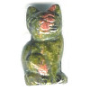 12x22mm 3-D Unakite CAT Animal Fetish Bead