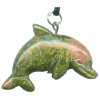 15x33mm Unakite DOLPHIN Animal Fetish Pendant/Focal Bead